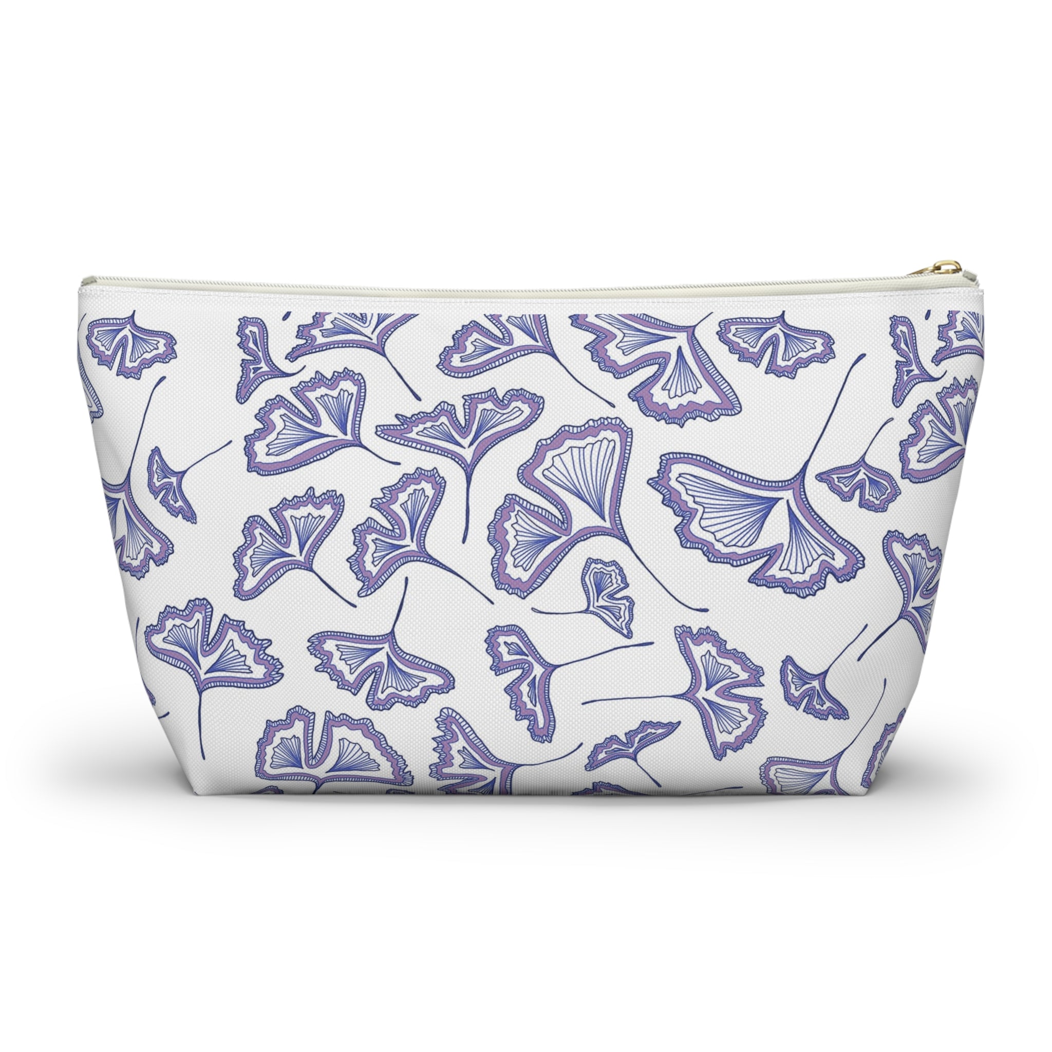 Ginkgo Leaf Accessory Pouch - Floral Makeup Bag, Travel Organizer, Gift for Her, Eco-Friendly Pouch, Stylish Storage