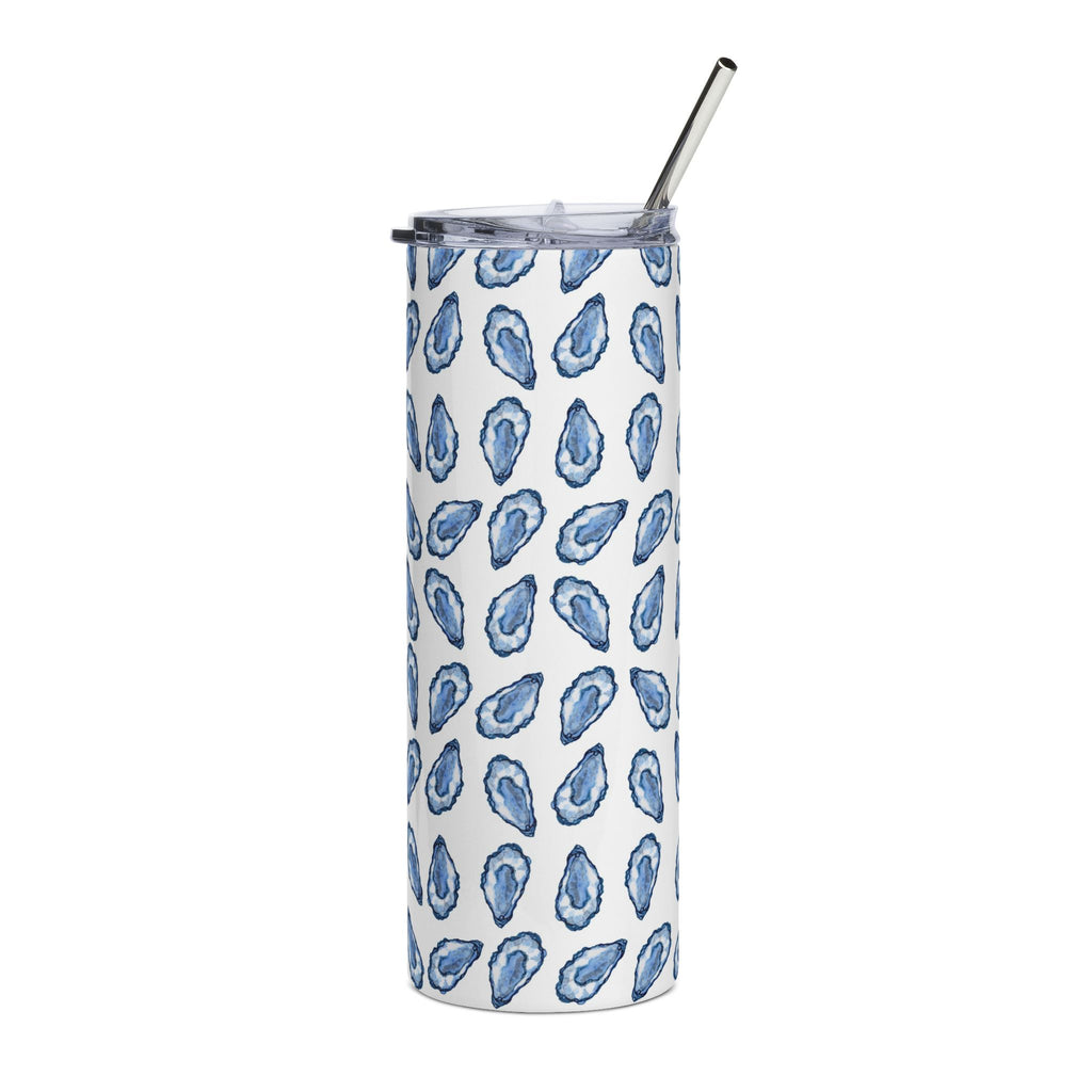 Blue Oyster Print Stainless Steel Tumbler, 20oz