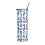 Blue Oyster Print Stainless Steel Tumbler, 20oz