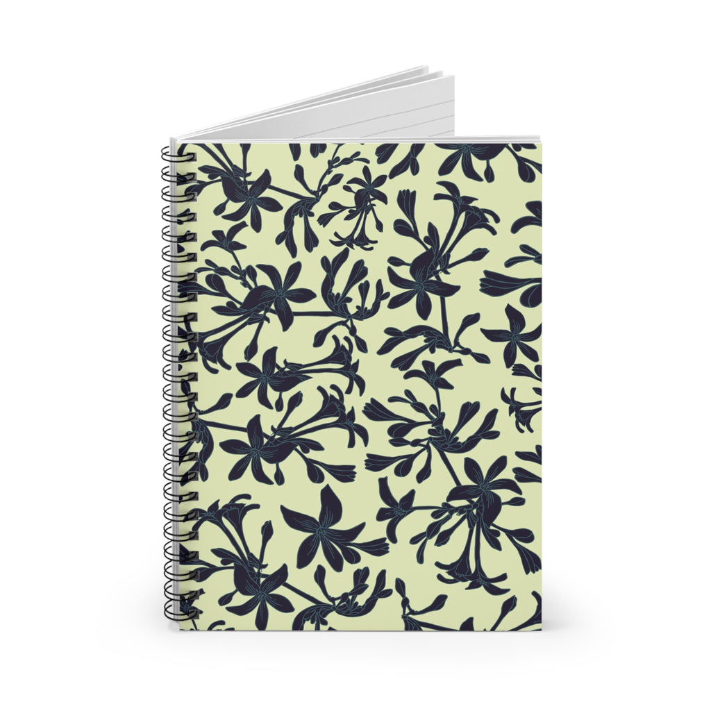 Black Orchids Spiral Notebook - Rule Lined