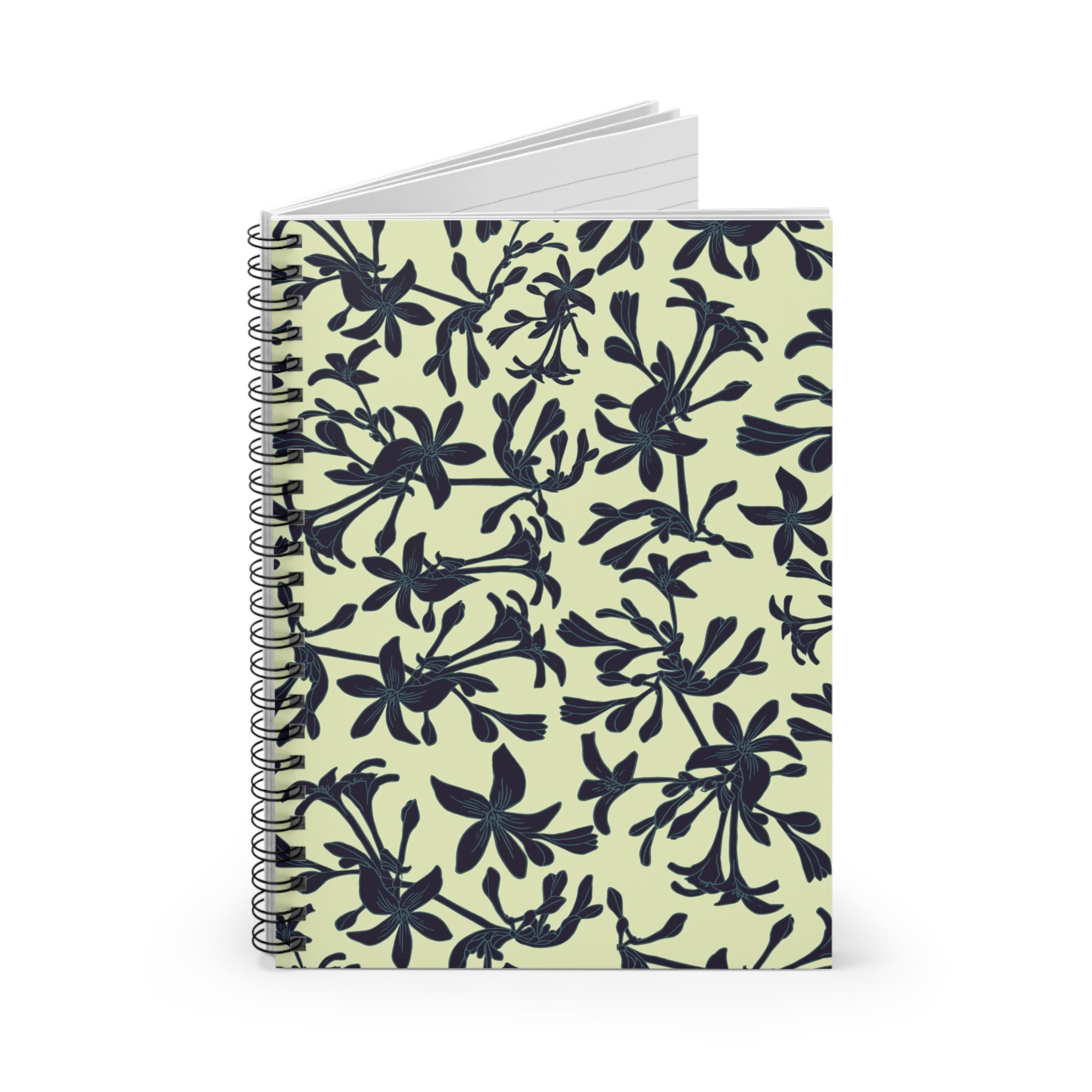 Black Orchids Spiral Notebook - Rule Lined