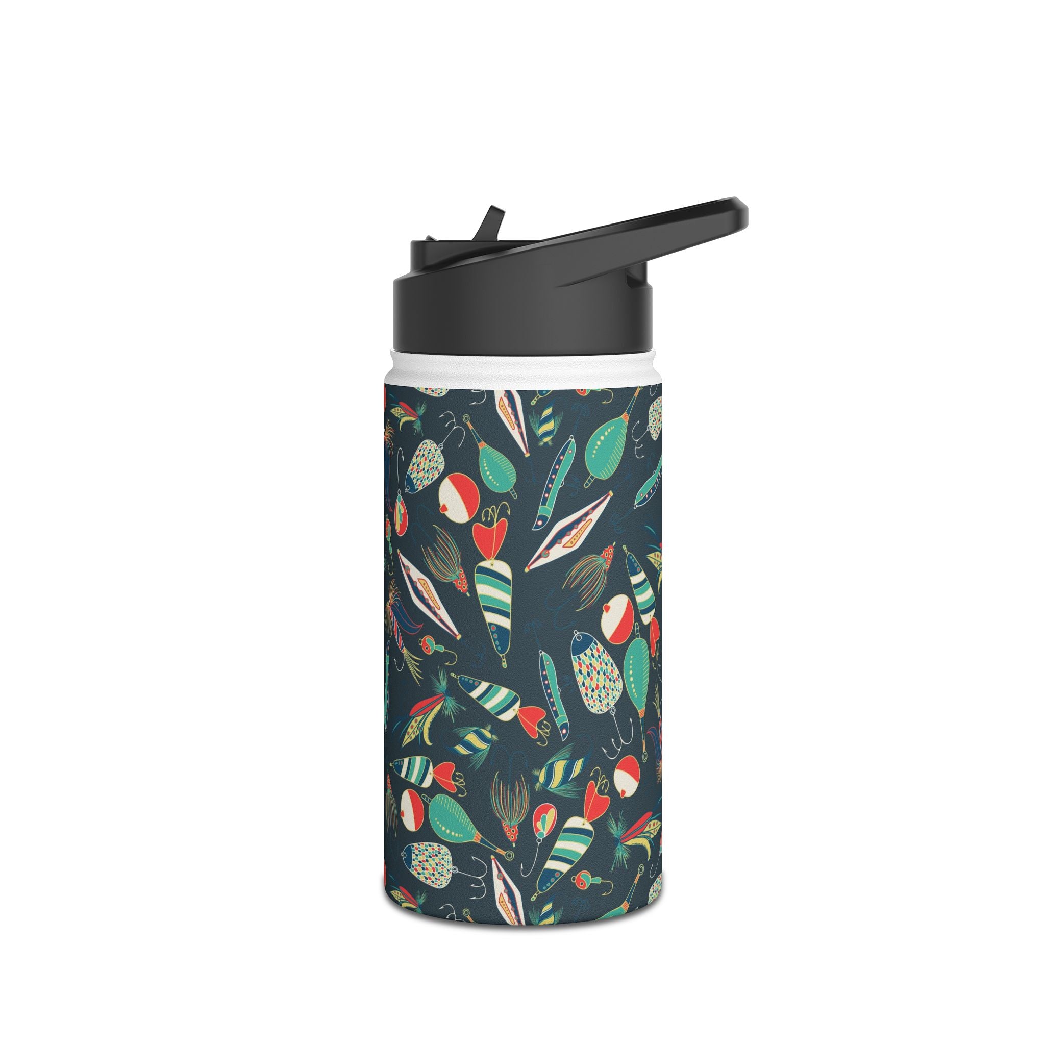 Fishing Lures Stainless Steel Water Bottle, Eco-Friendly Travel Thermos