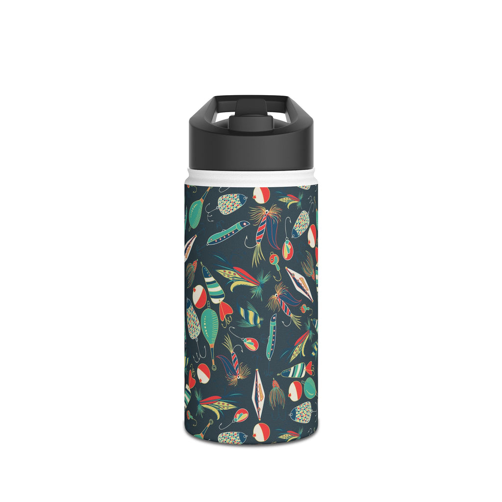 Fishing Lures Stainless Steel Water Bottle, Eco-Friendly Travel Thermos