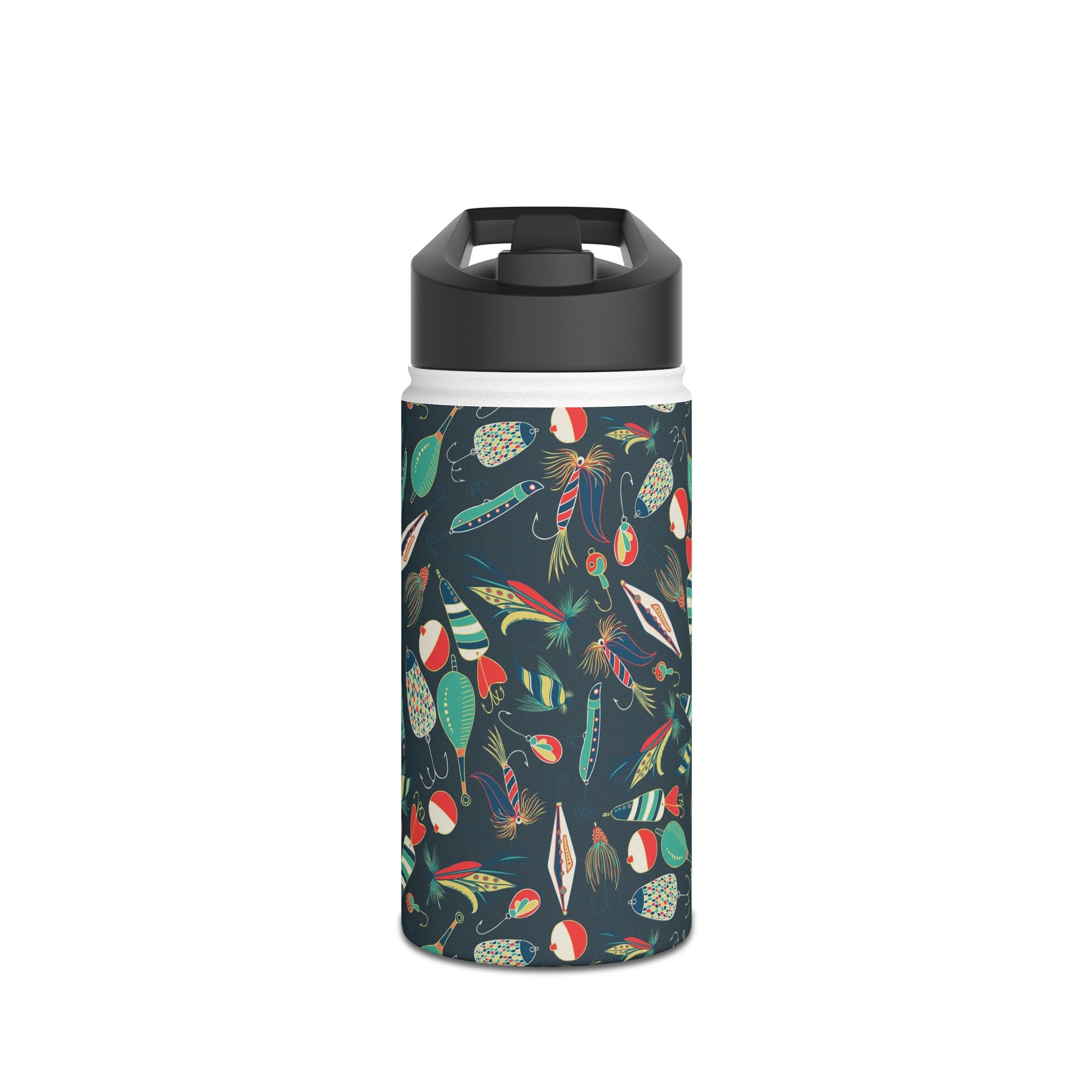 Fishing Lures Stainless Steel Water Bottle, Eco-Friendly Travel Thermos