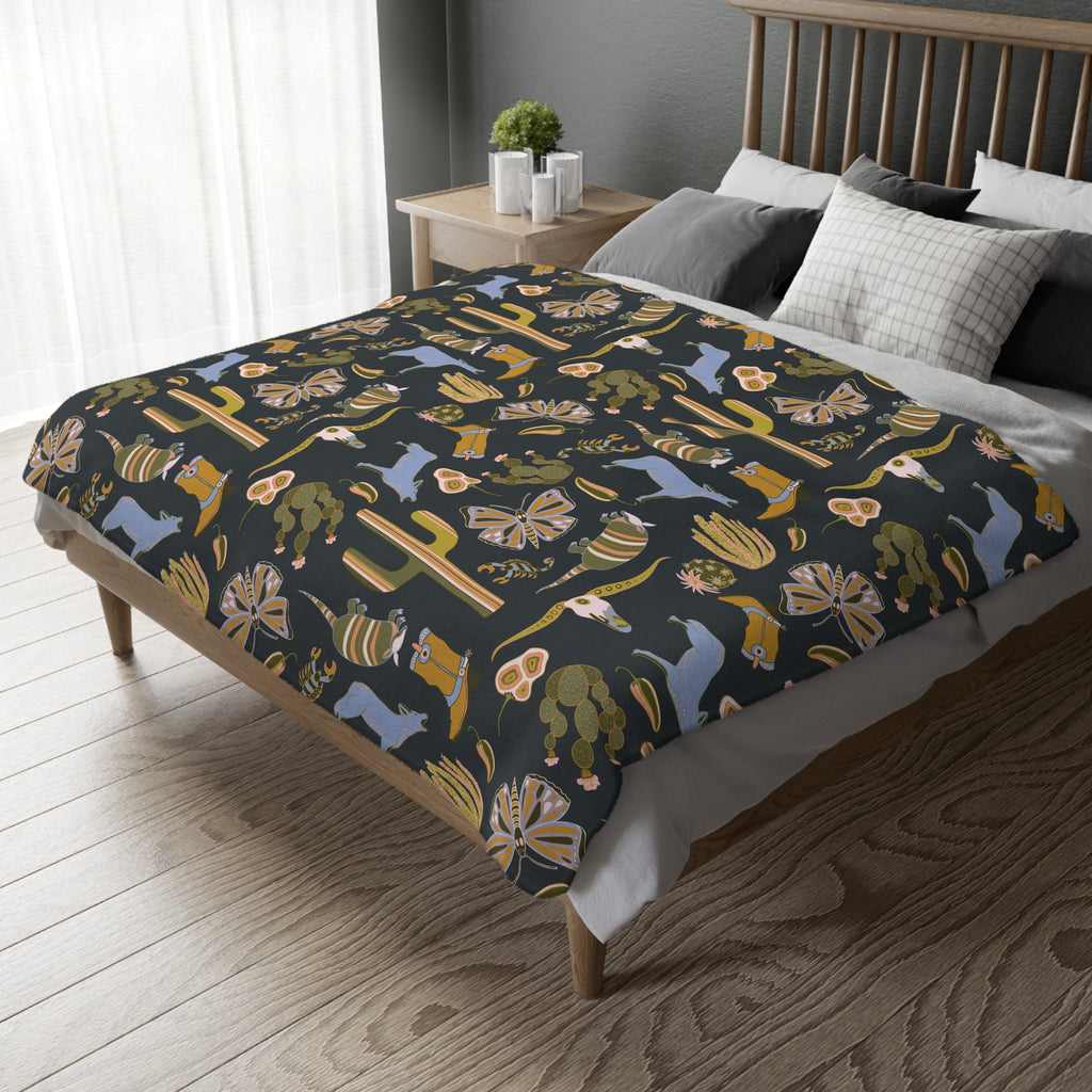 Tumbleweed Texas Velveteen Blanket