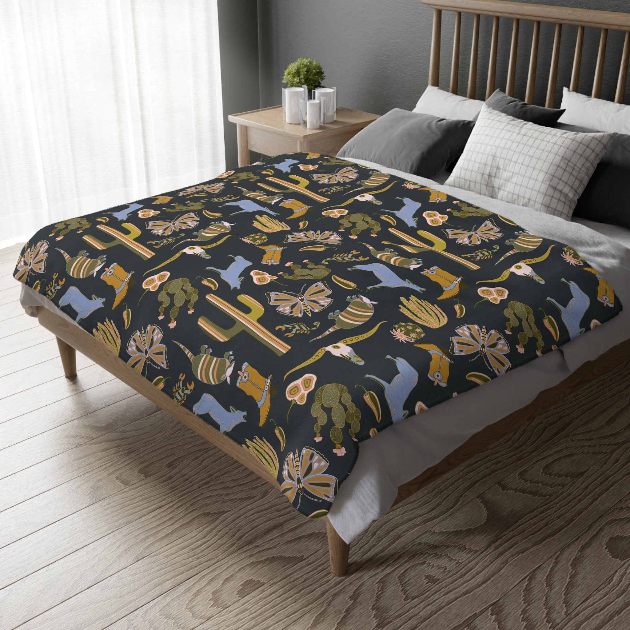 Tumbleweed Texas Velveteen Blanket