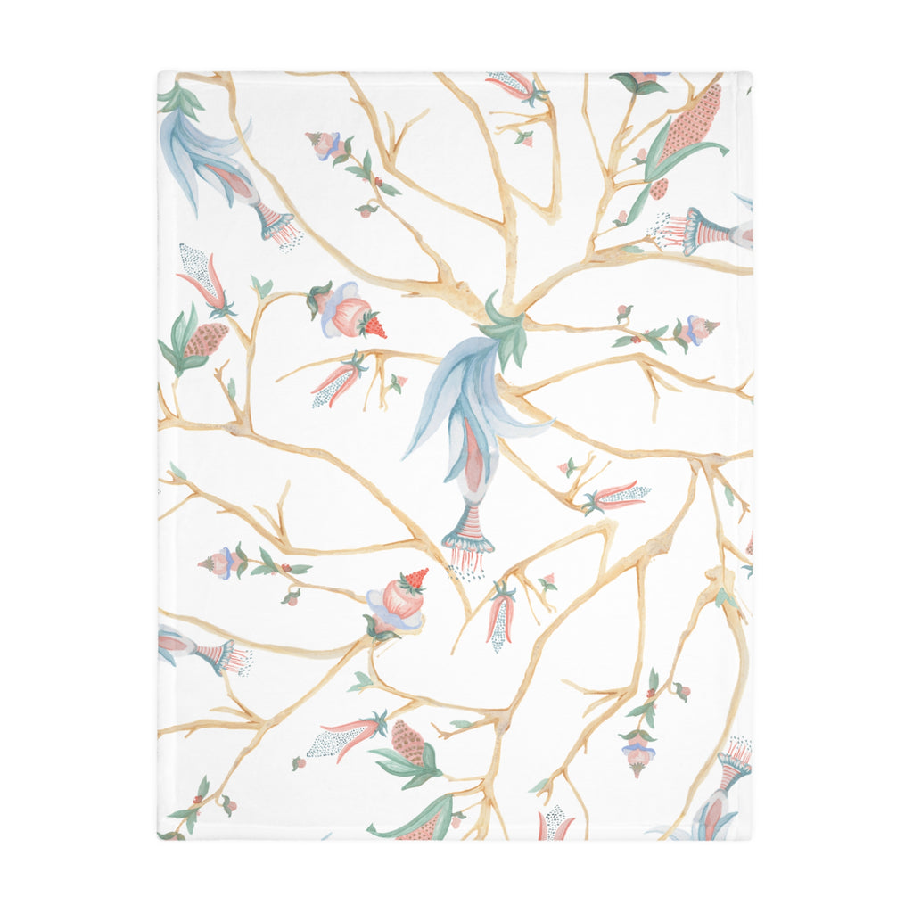 Chinoiserie Velveteen Microfiber Blanket