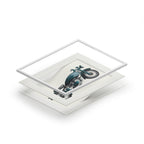 Hand Illustrated Vintage Motorcycle Art Print -Teal