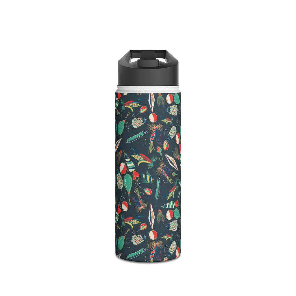 Fishing Lures Stainless Steel Water Bottle, Eco-Friendly Travel Thermos