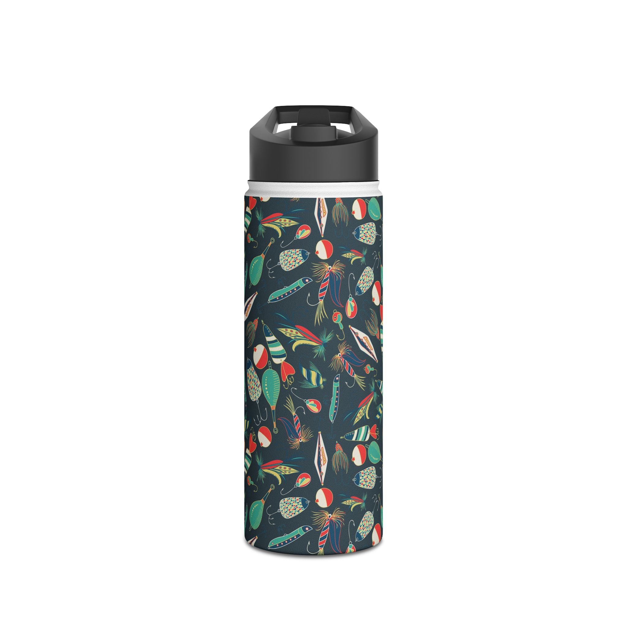 Fishing Lures Stainless Steel Water Bottle, Eco-Friendly Travel Thermos