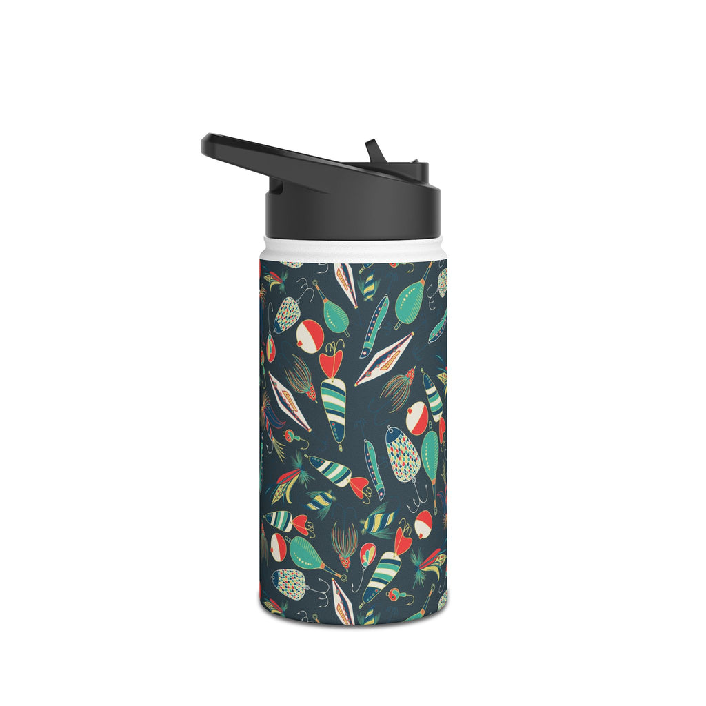 Fishing Lures Stainless Steel Water Bottle, Eco-Friendly Travel Thermos