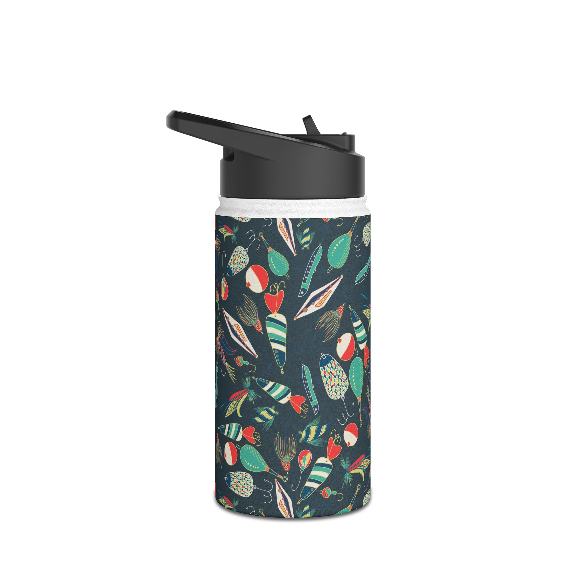 Fishing Lures Stainless Steel Water Bottle, Eco-Friendly Travel Thermos