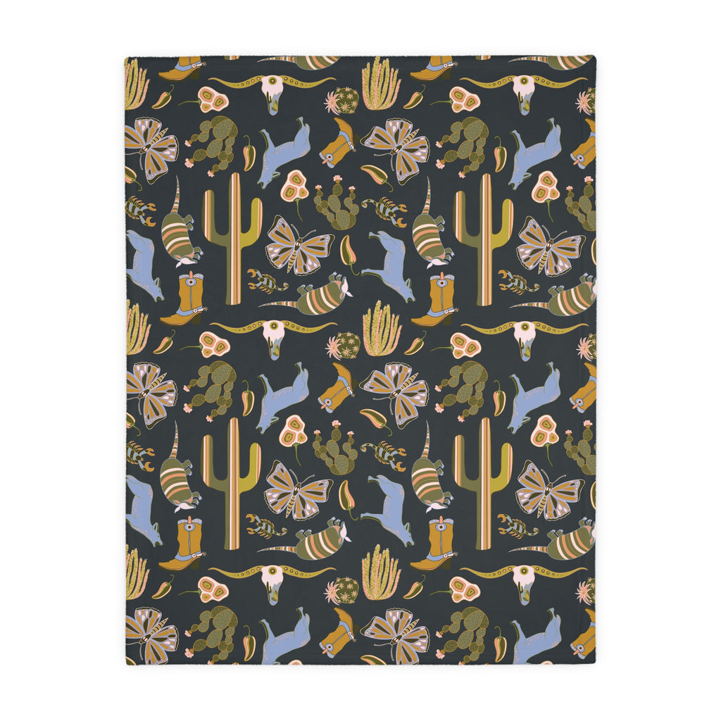 Tumbleweed Texas Velveteen Blanket