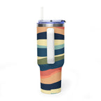 40oz Vacuum Tumbler – Retro Wavy Stripes Insulated Travel Cup (PIPER & FOX)