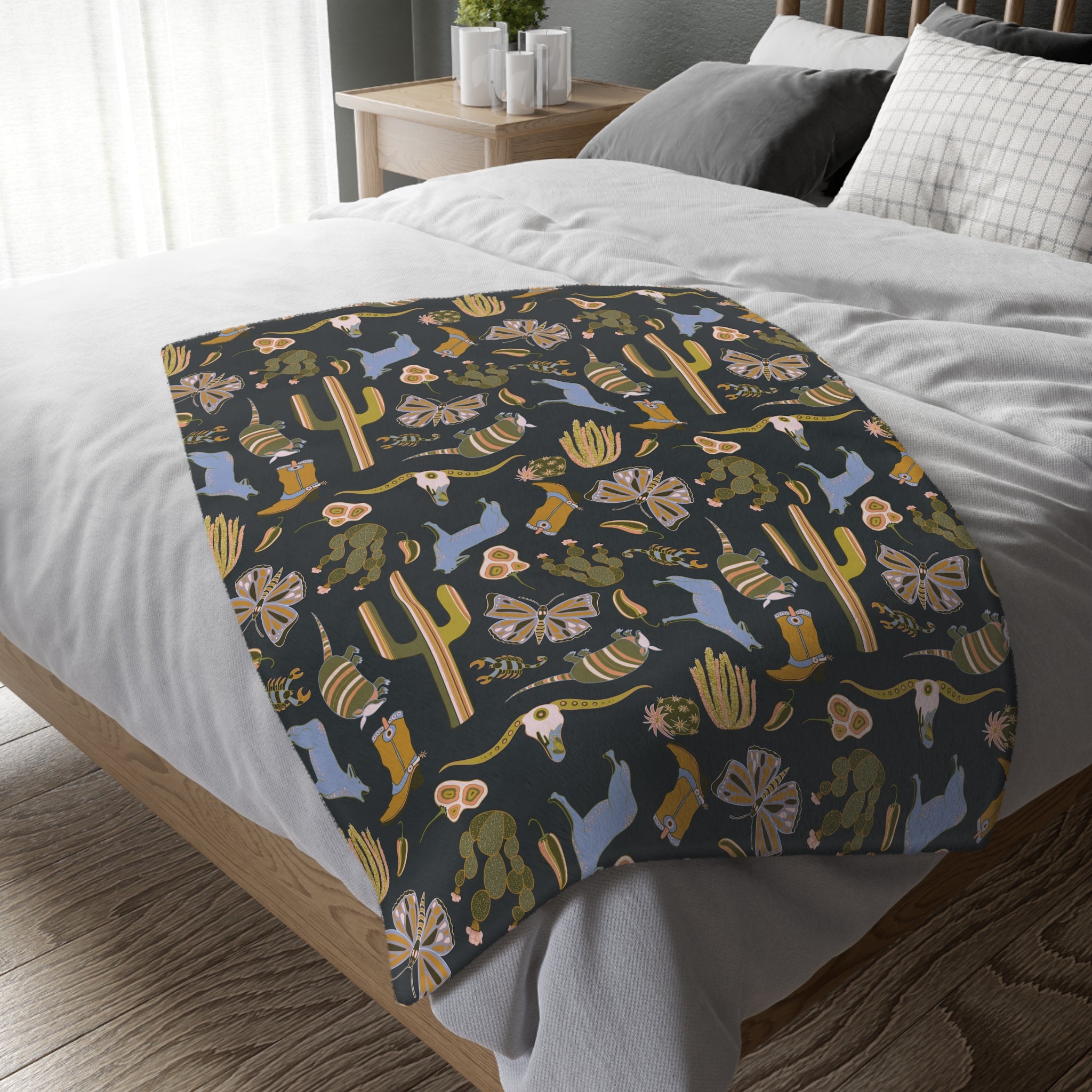 Tumbleweed Texas Velveteen Blanket