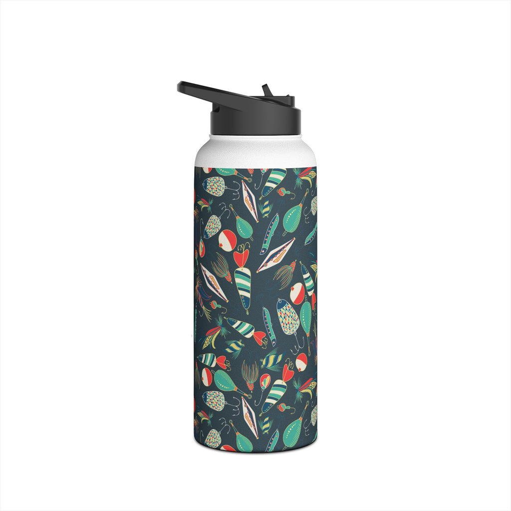 Fishing Lures Stainless Steel Water Bottle, Eco-Friendly Travel Thermos