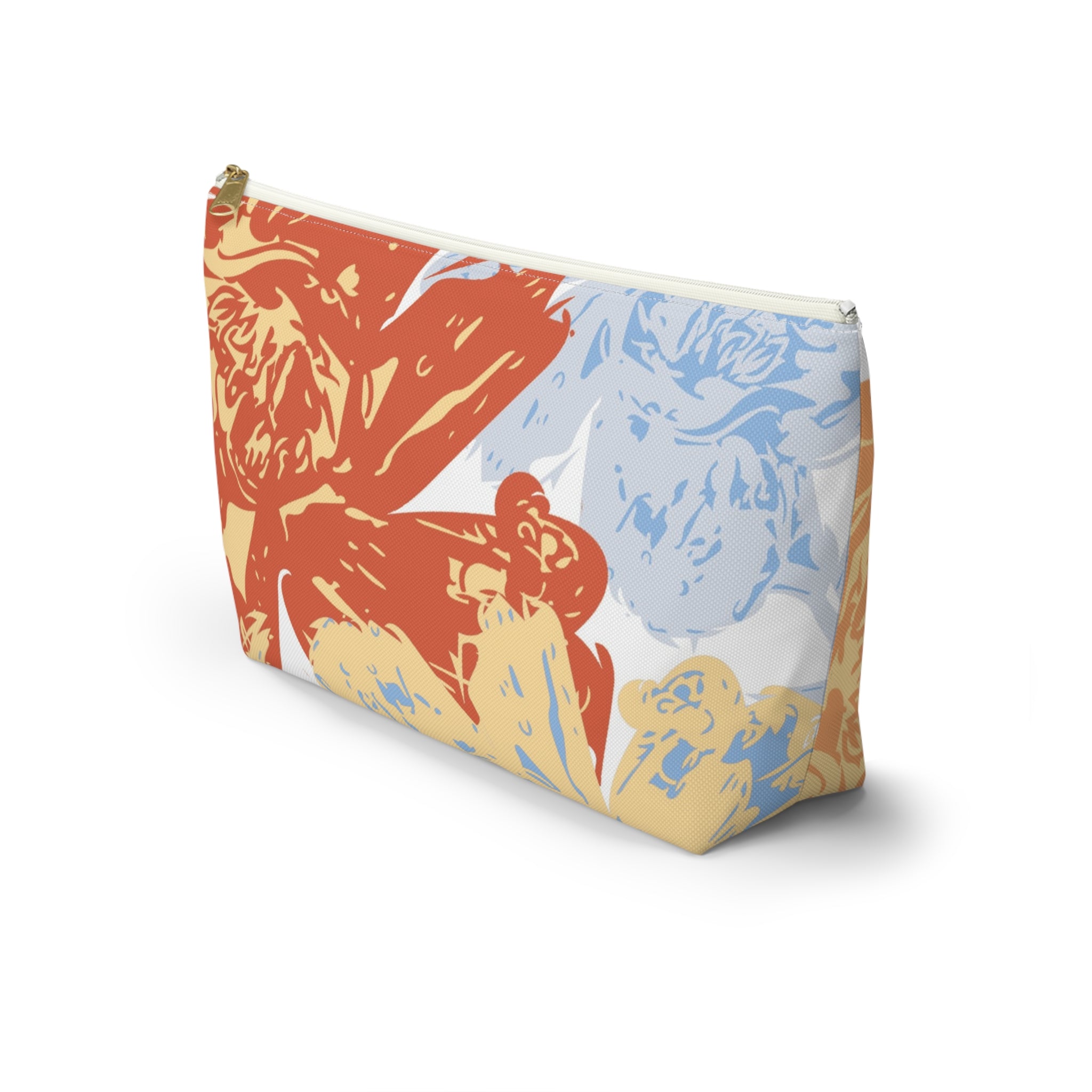 Floral Accessory Pouch - Colorful Makeup Bag, Travel Organizer, Gift for Her, Art Print Clutch, Summer Essentials