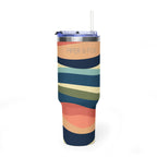 40oz Vacuum Tumbler – Retro Wavy Stripes Insulated Travel Cup (PIPER & FOX)