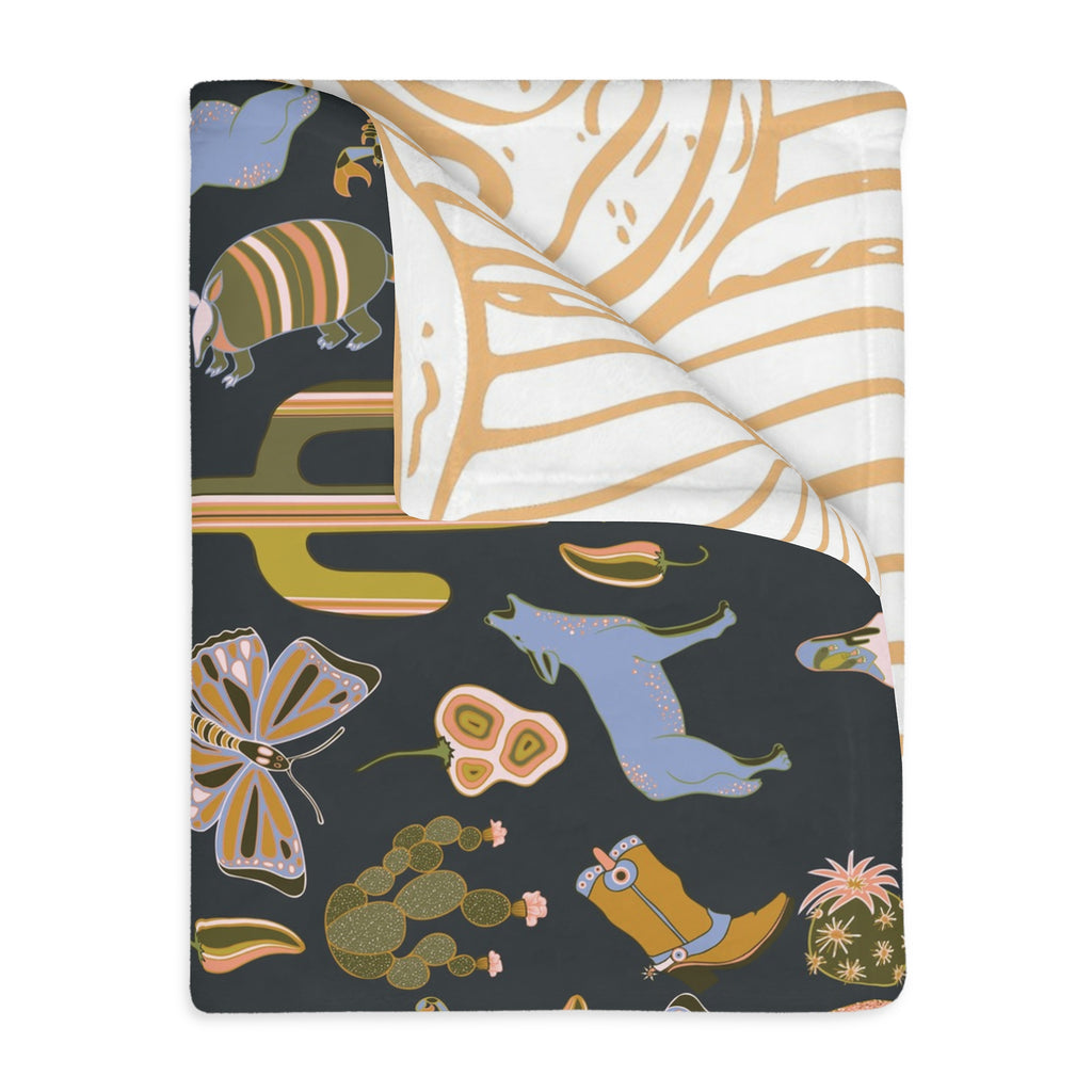 Tumbleweed Texas Velveteen Blanket