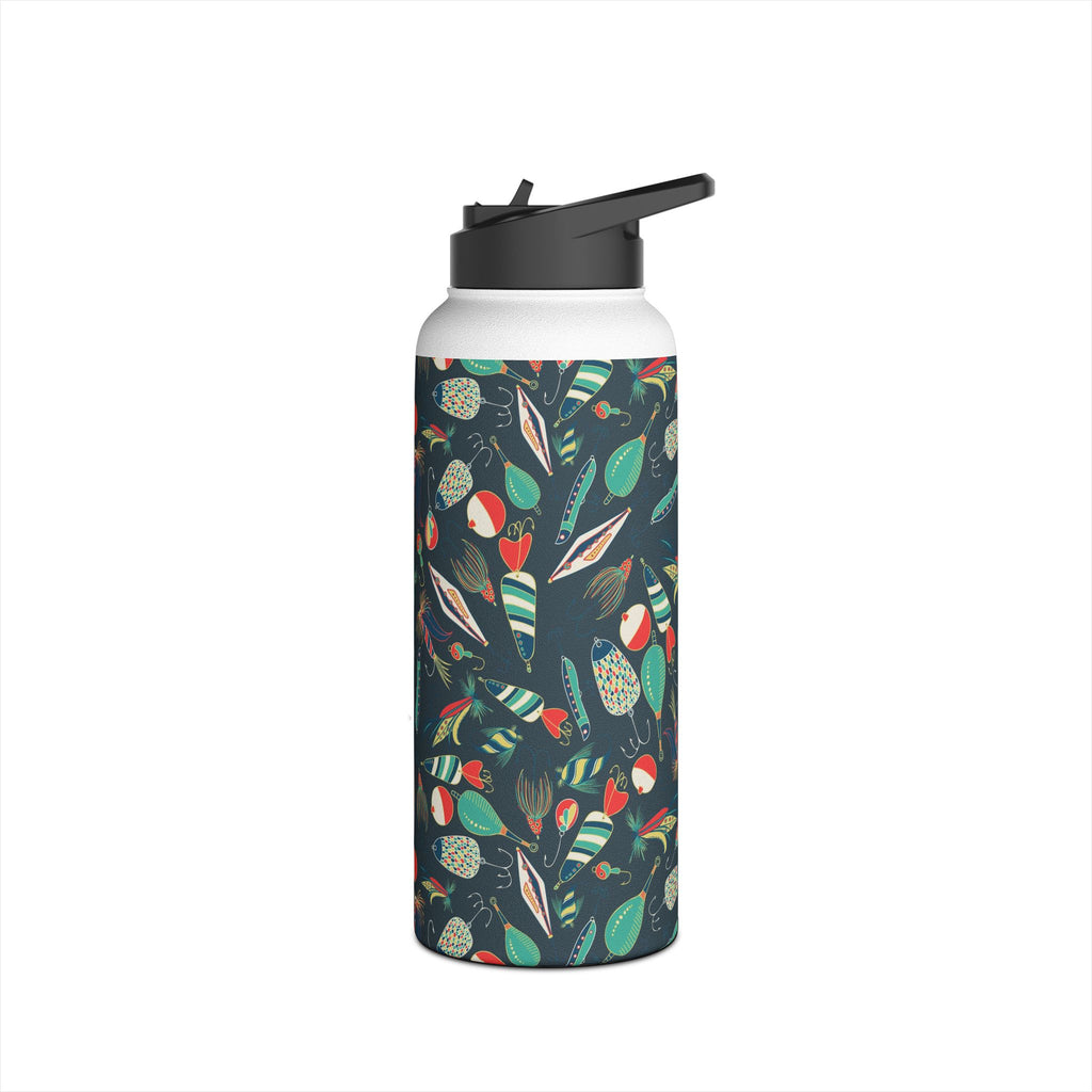 Fishing Lures Stainless Steel Water Bottle, Eco-Friendly Travel Thermos