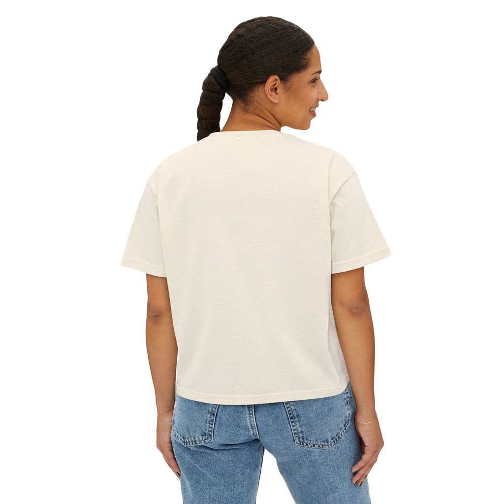 Women's Boxy Tee — Coastal Sunset Circle Graphic Tee