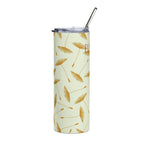 Bachelorette themed 20oz Stainless Steel Tumbler — Gold Dandelion Floral Bridesmaid Gift