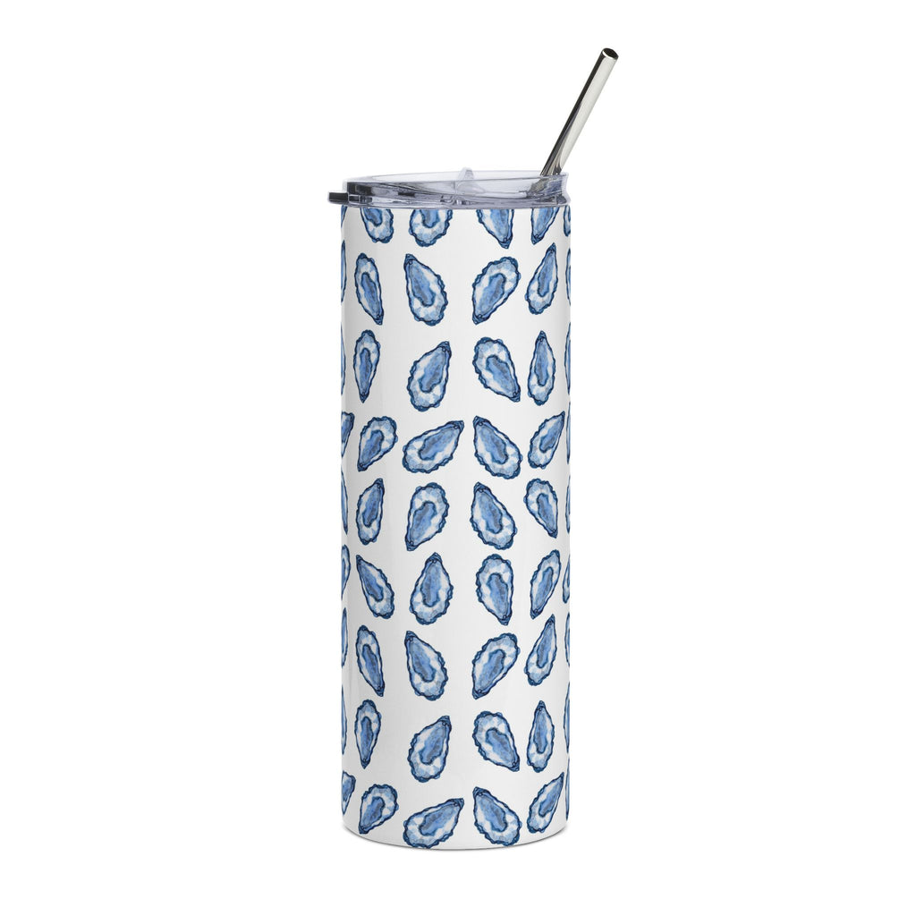 Blue Oyster Print Stainless Steel Tumbler, 20oz