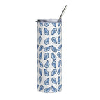 Blue Oyster Print Stainless Steel Tumbler, 20oz