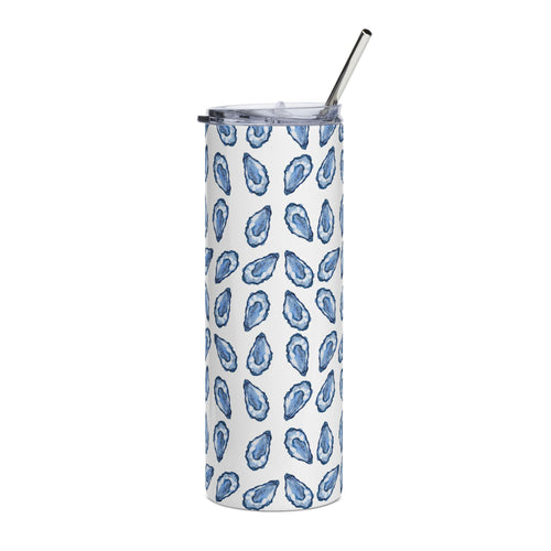 Blue Oyster Print Stainless Steel Tumbler, 20oz