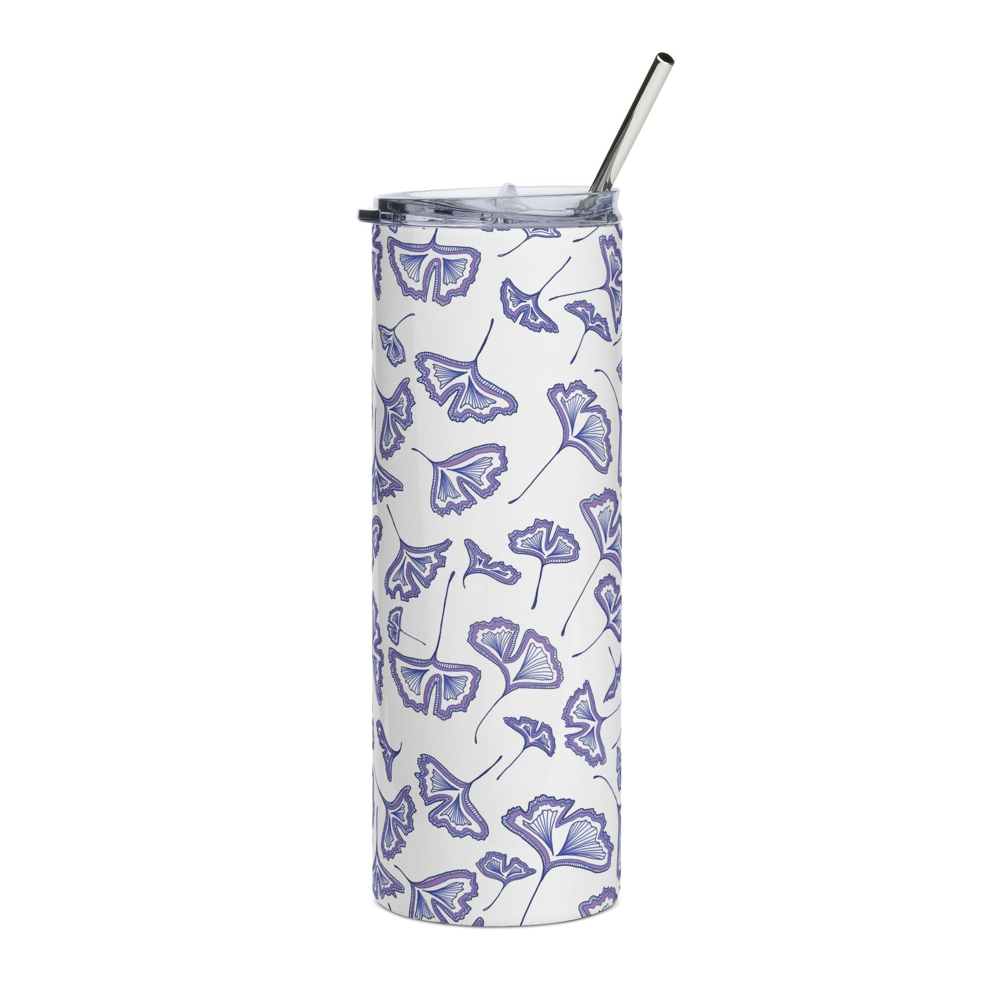 Lavender Gingko Stainless Steel Tumbler, 20oz