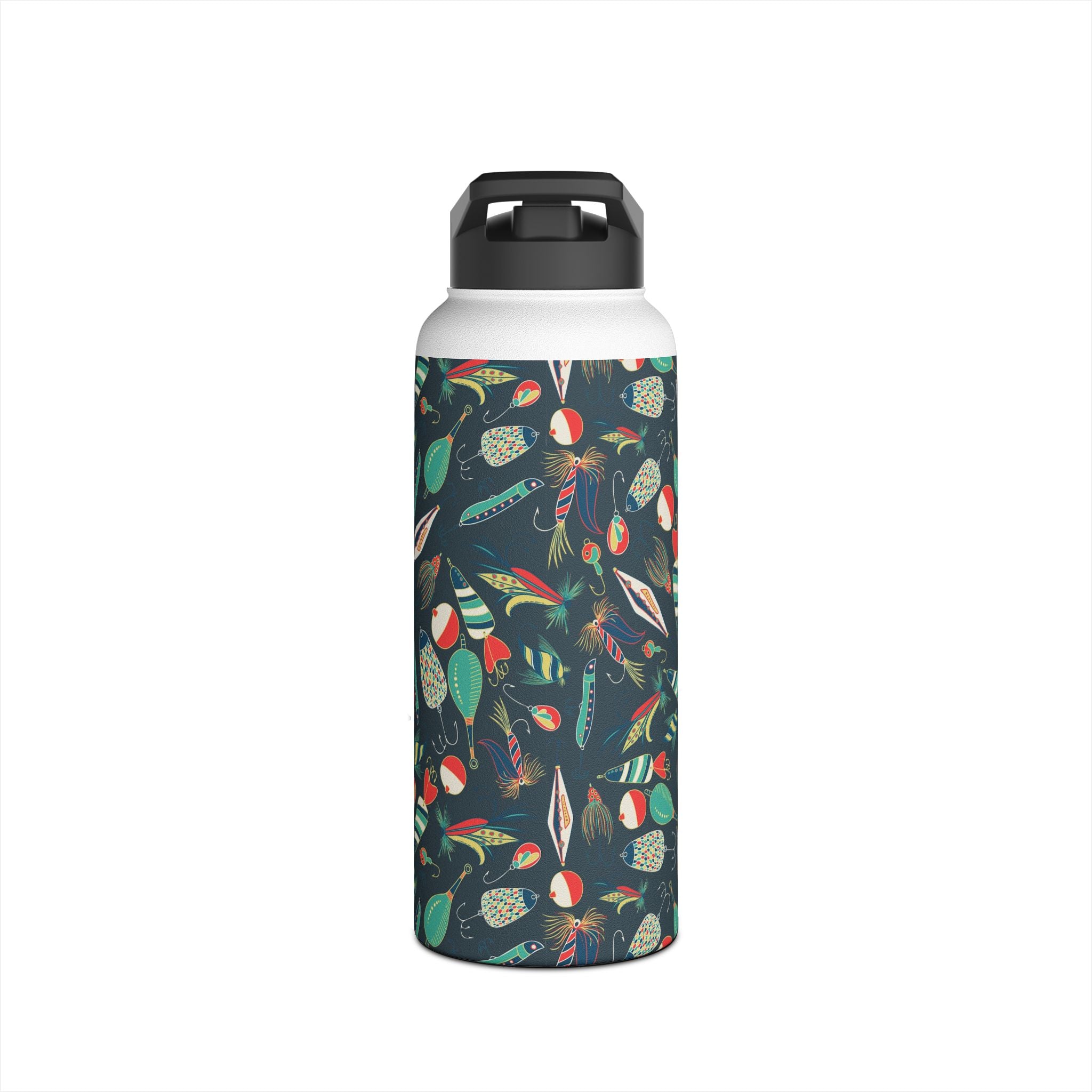 Fishing Lures Stainless Steel Water Bottle, Eco-Friendly Travel Thermos