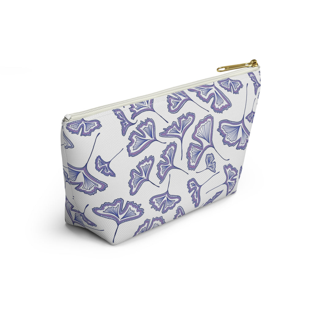 Ginkgo Leaf Accessory Pouch - Floral Makeup Bag, Travel Organizer, Gift for Her, Eco-Friendly Pouch, Stylish Storage