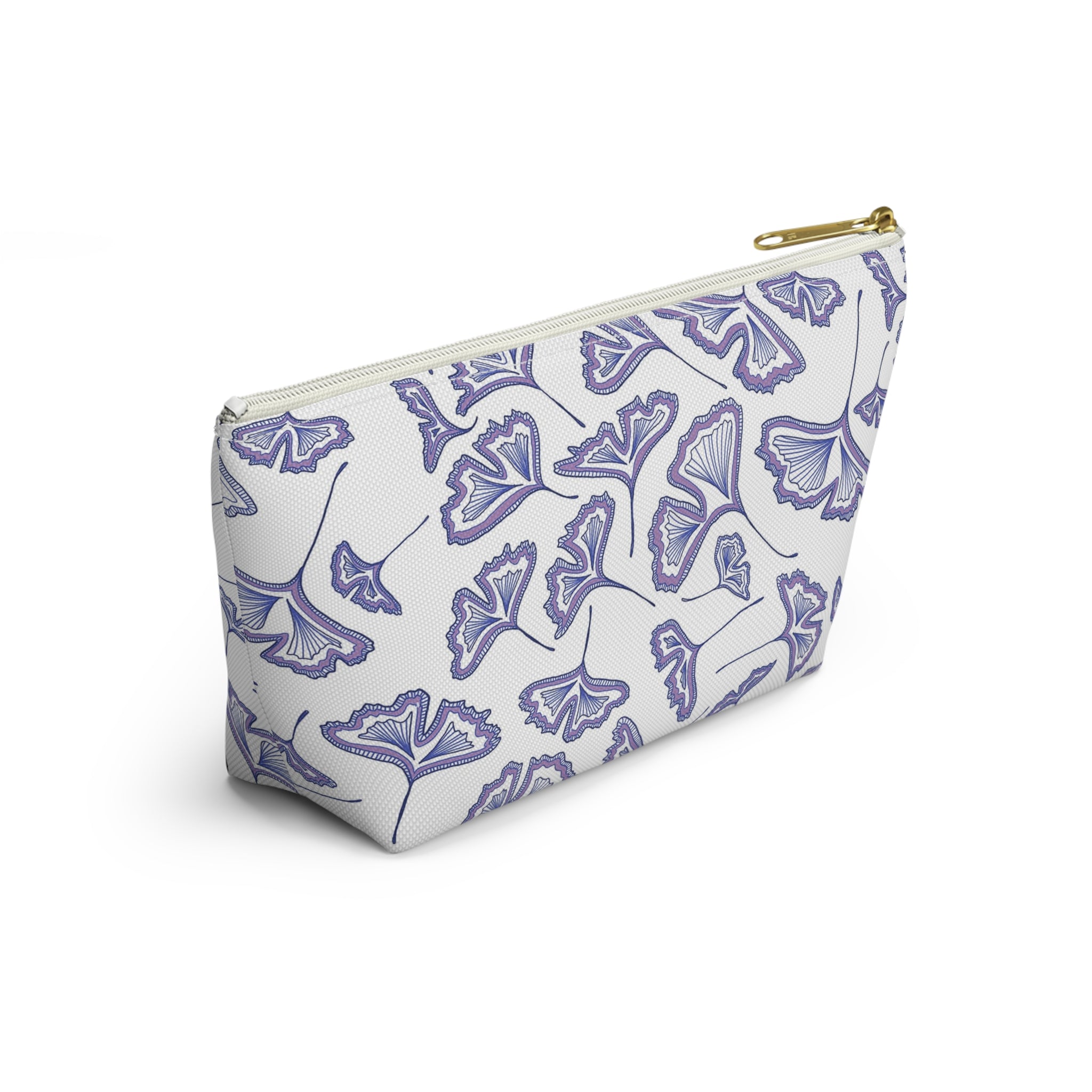 Ginkgo Leaf Accessory Pouch - Floral Makeup Bag, Travel Organizer, Gift for Her, Eco-Friendly Pouch, Stylish Storage