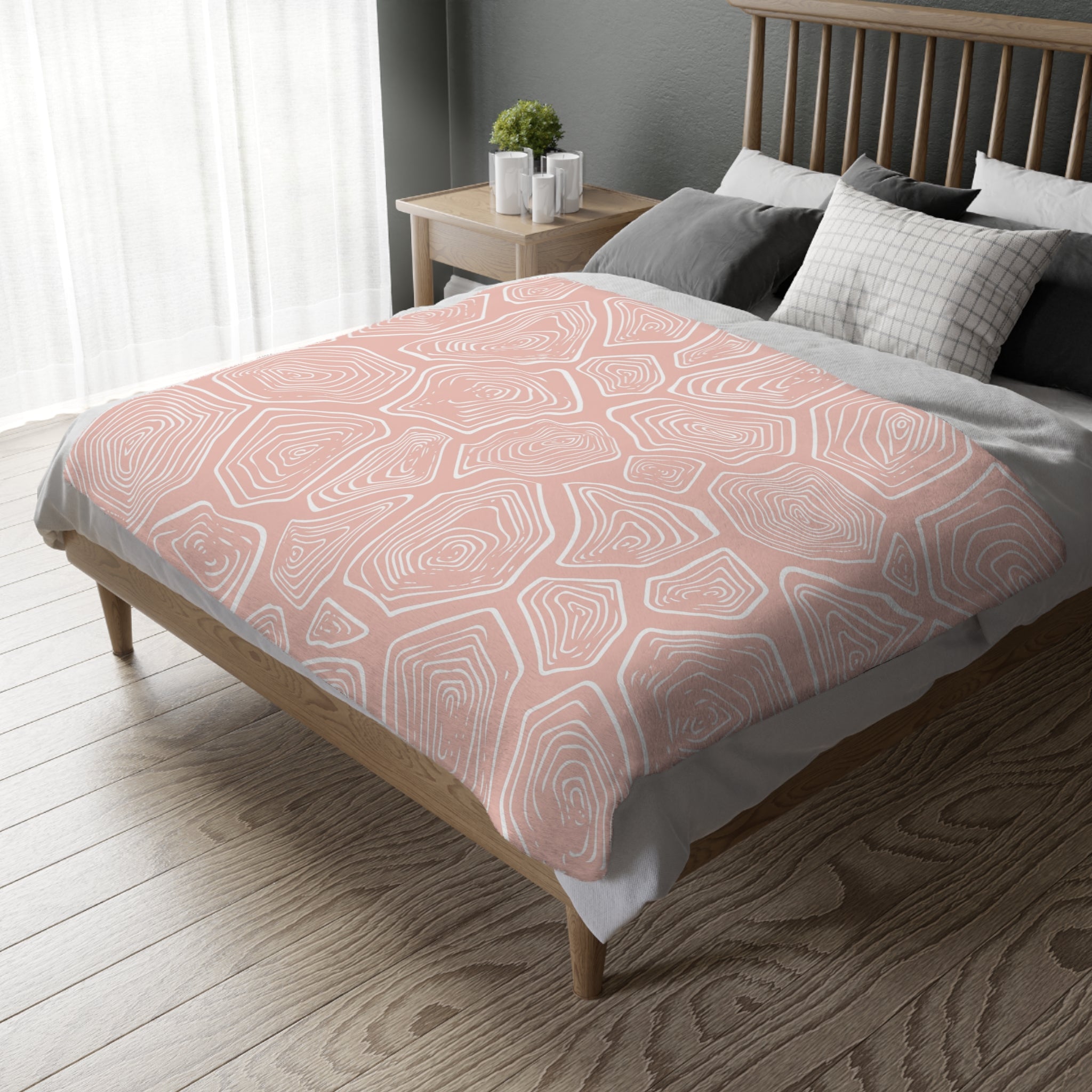 Cozy Velveteen Microfiber Blanket - Pink Tortoise