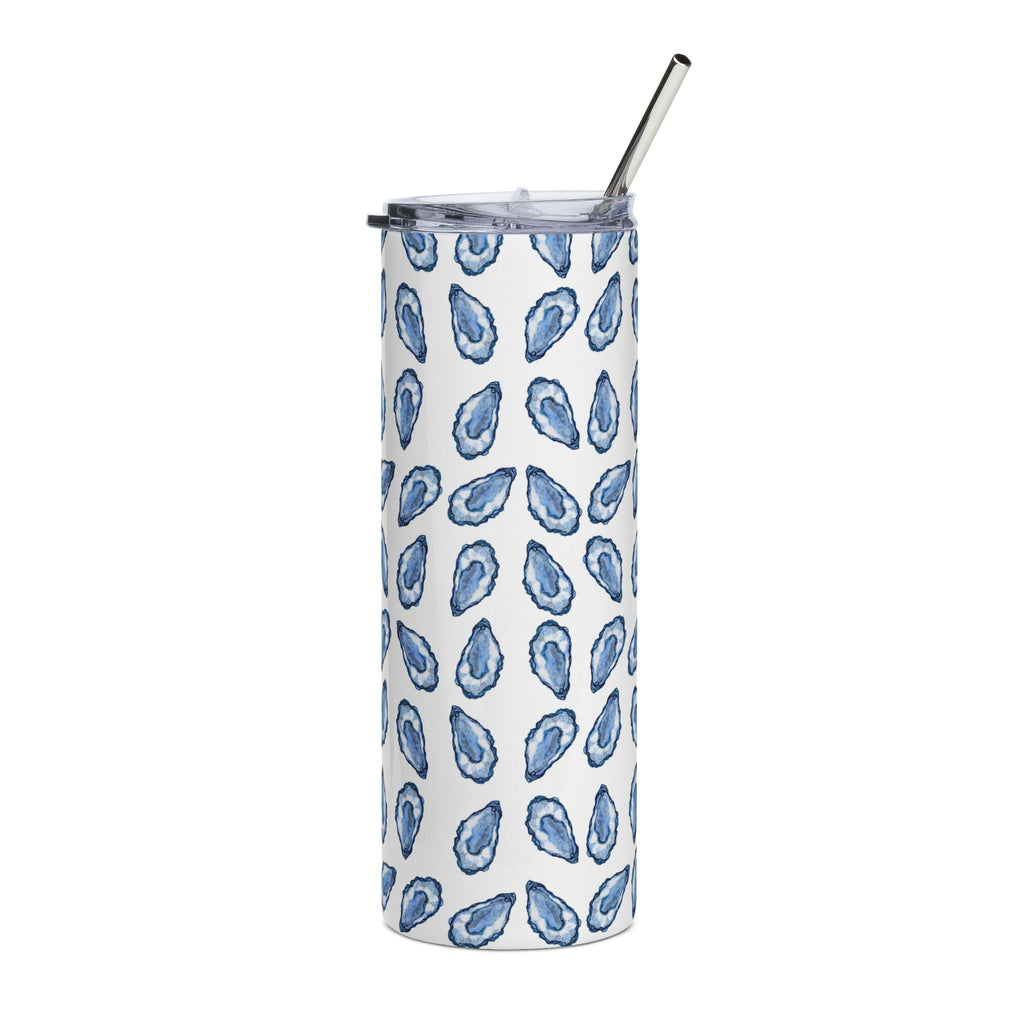 Blue Oyster Print Stainless Steel Tumbler, 20oz