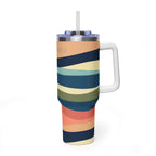 40oz Vacuum Tumbler – Retro Wavy Stripes Insulated Travel Cup (PIPER & FOX)