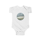 Infant Bodysuit — Vintage Coastal Circle "Time to Explore" Baby Onesie