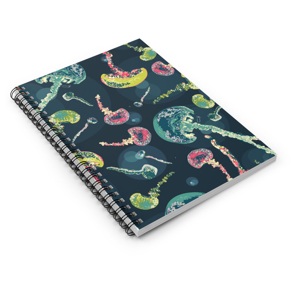 Colorful Jellyfish Spiral Notebook | Ruled Line Journal, Stationery Gift, Ocean Lover's Notebook, School Supplies, Art Journal