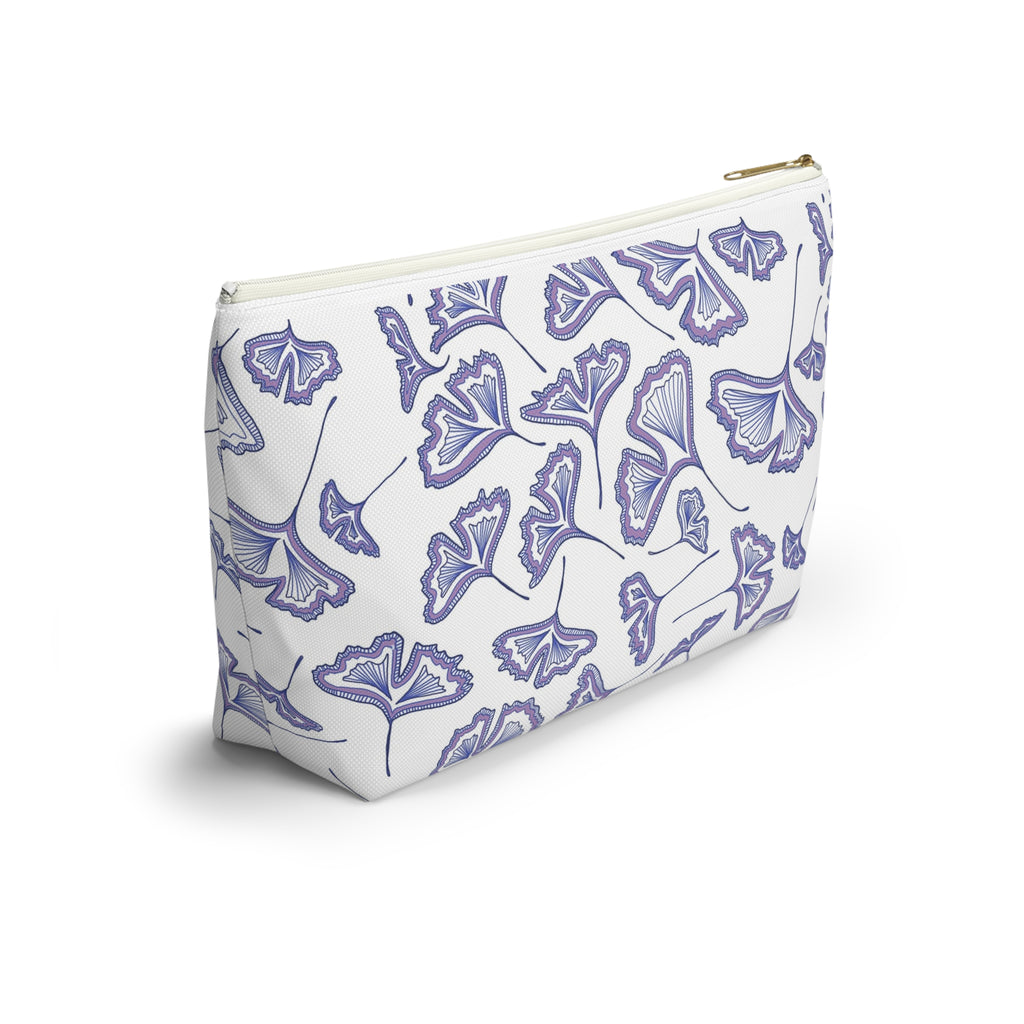 Ginkgo Leaf Accessory Pouch - Floral Makeup Bag, Travel Organizer, Gift for Her, Eco-Friendly Pouch, Stylish Storage