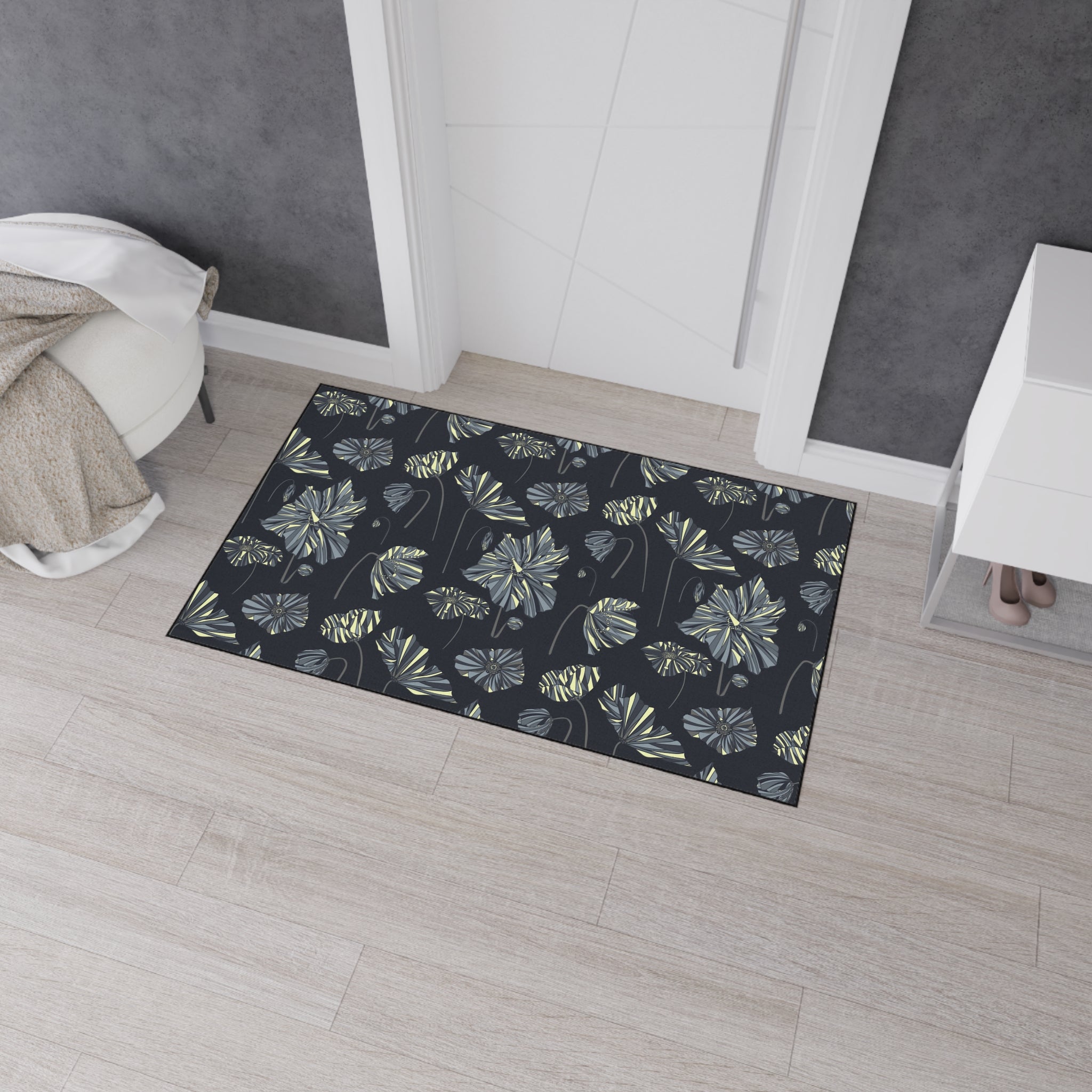 Heavy Duty Indoor/Outdoor Door Mat - Midnight Thunder Poppies