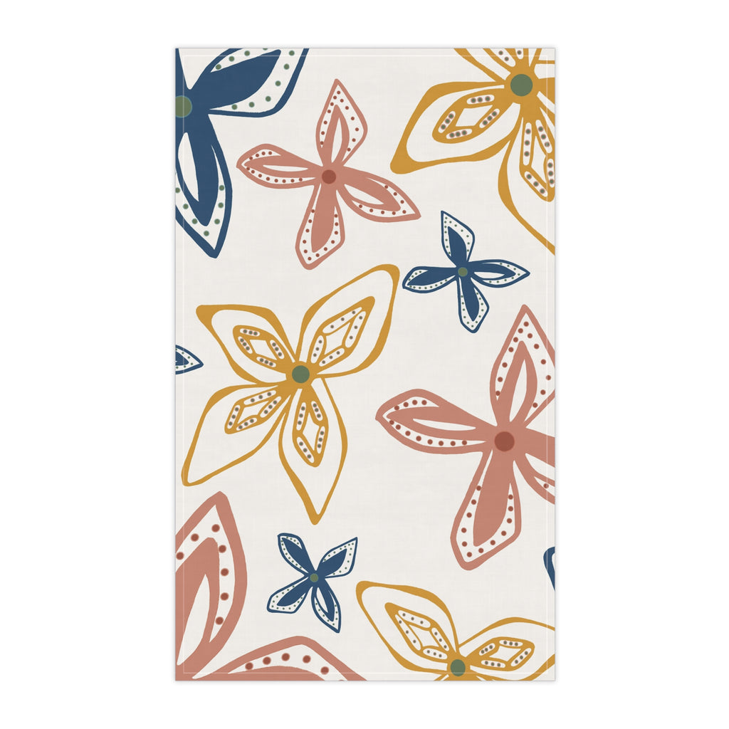 Geo Flowers Kitchen Tea Towels
