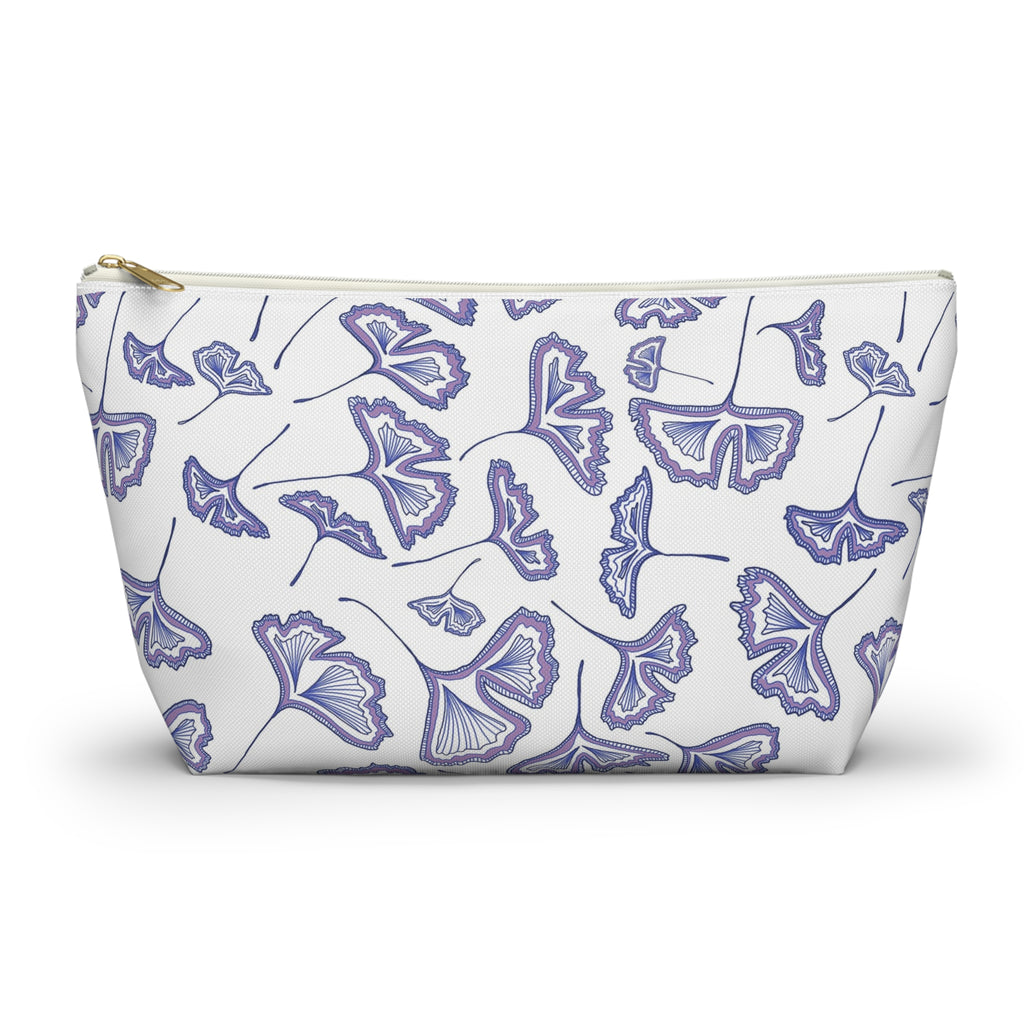 Ginkgo Leaf Accessory Pouch - Floral Makeup Bag, Travel Organizer, Gift for Her, Eco-Friendly Pouch, Stylish Storage
