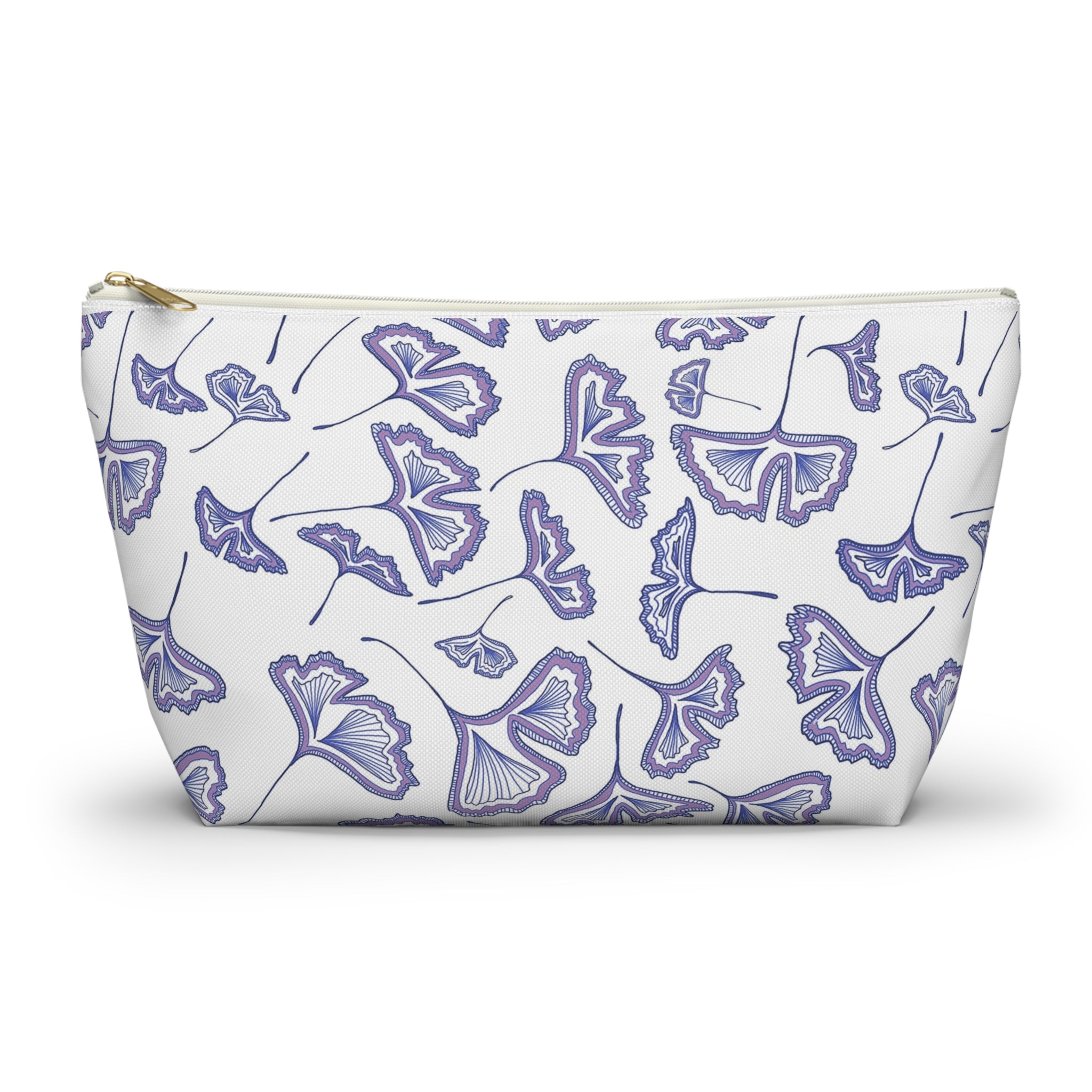 Ginkgo Leaf Accessory Pouch - Floral Makeup Bag, Travel Organizer, Gift for Her, Eco-Friendly Pouch, Stylish Storage