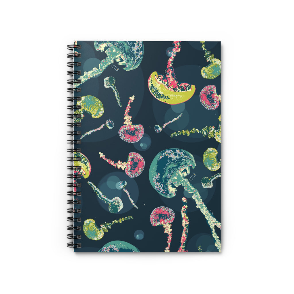 Colorful Jellyfish Spiral Notebook | Ruled Line Journal, Stationery Gift, Ocean Lover's Notebook, School Supplies, Art Journal