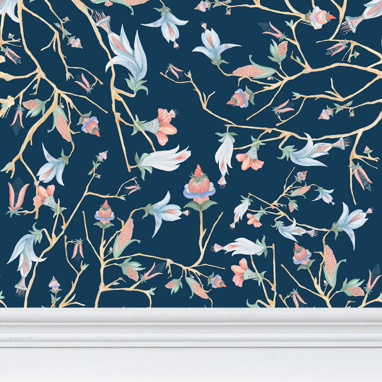 Midnight Chinoiserie  Wallpaper