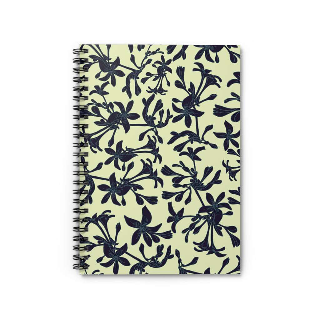 Black Orchids Spiral Notebook - Rule Lined