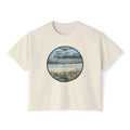Women's Boxy Tee — Coastal Sunset Circle Graphic Tee