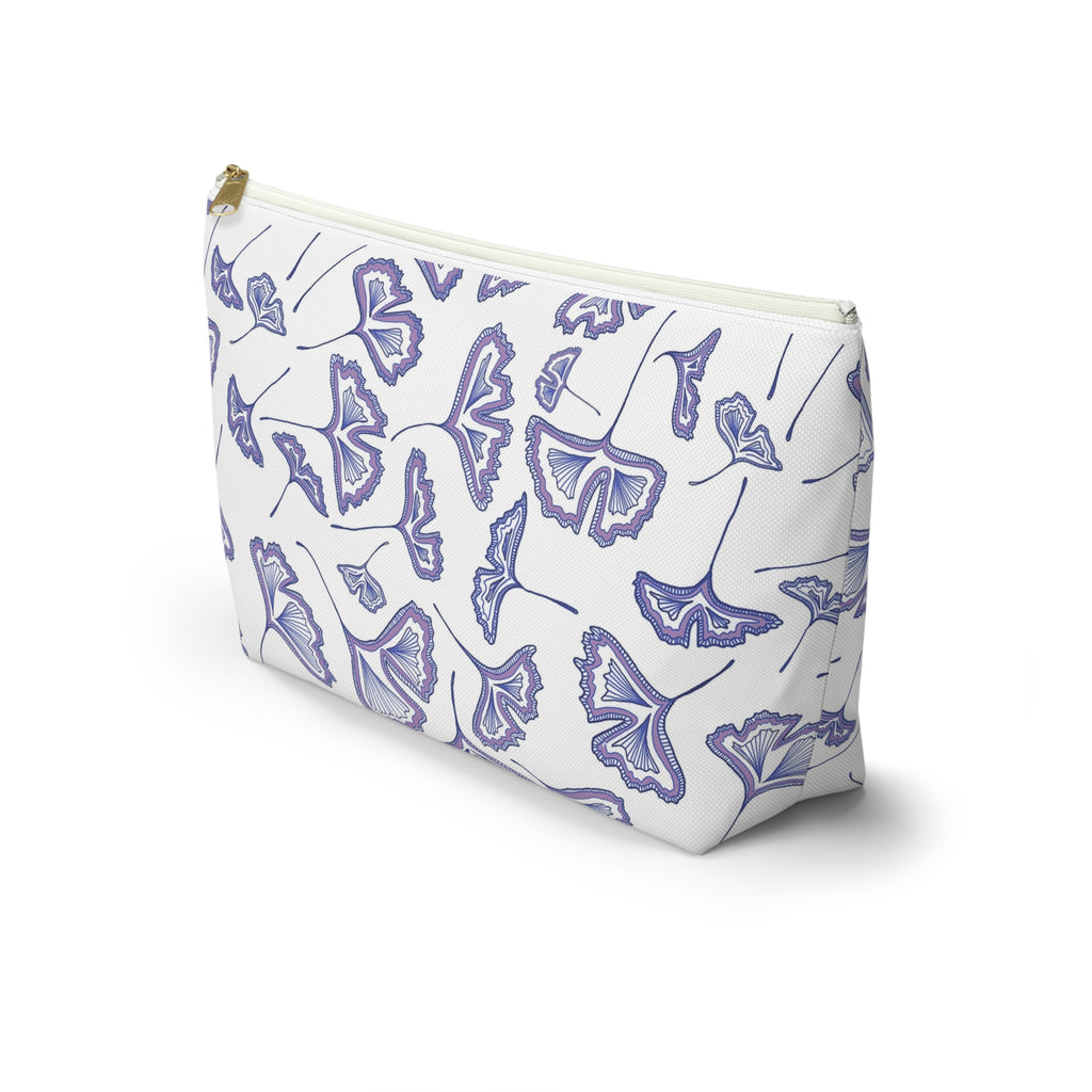 Ginkgo Leaf Accessory Pouch - Floral Makeup Bag, Travel Organizer, Gift for Her, Eco-Friendly Pouch, Stylish Storage