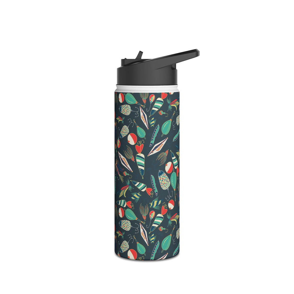 Fishing Lures Stainless Steel Water Bottle, Eco-Friendly Travel Thermos