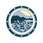 Ocean Waves Round Stickers, Nautical Decor for Laptop, Water Bottle, Boat, Beach Lovers, Unique Gifts, Indoor/Outdoor